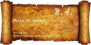Muzsik Andor névjegykártya